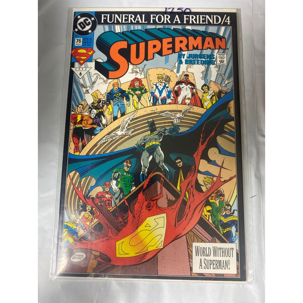 Superman 76 DC Comics 1993 Funeral for‎ a Friend 4 World Without A Superman
